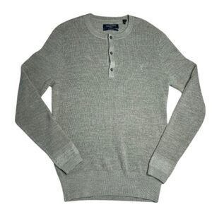 AllSaints Men's Ramskull Long Sleeve Henley Size S